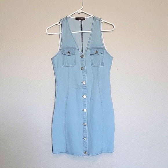 Blue Blush, Mini, Jeans Dress, Medium - Picture 2 of 6